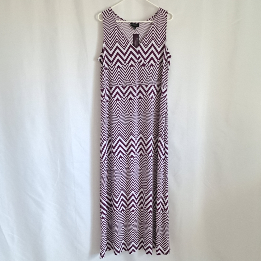Lane Bryant Purple Chevron Print Maxi Dress